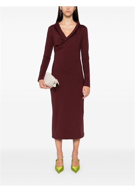 Bordeaux scuba-jersey midi dress Philosophy di Lorenzo Serafini - women PHILOSOPHY DI LORENZO SERAFINI | 041471280106